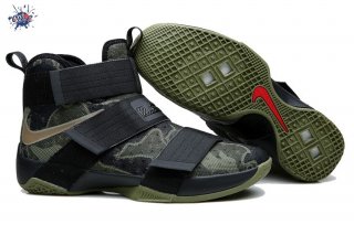 Meilleures Nike Lebron Soldier X 10 Camo Vert Noir