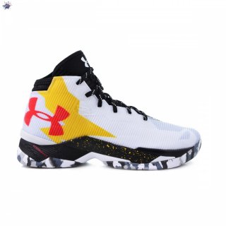 Meilleures Under Armour Curry 2.5 "Maryland" Blanc Jaune Rouge