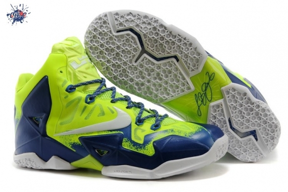 Meilleures Nike Lebron 11 Bleu Fluorescent Vert
