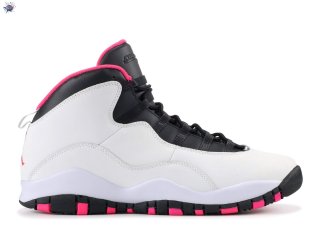 Meilleures Air Jordan 10 Retro (Gs) "Vivid Pink" Blanc Rose (487211-008)